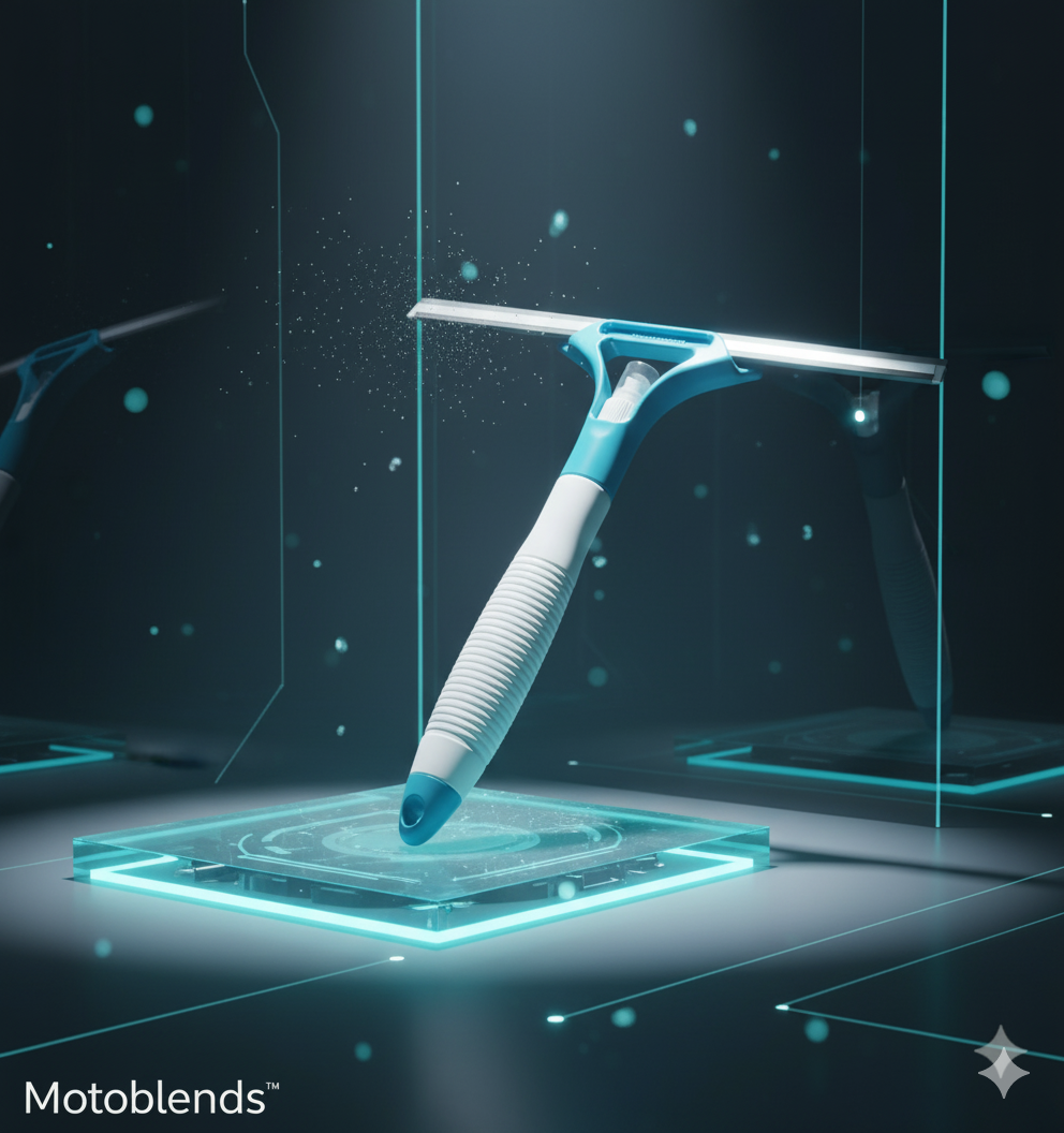 Motoblends™ Rubber & Aluminum Wiper with Built-in Water Sprayer